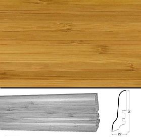 Плинтус шпонированный Tecnorivest Бамбук Темный 60х22, 1 м.п.